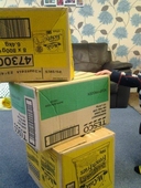 cardboard boxes stacked up for children to play with