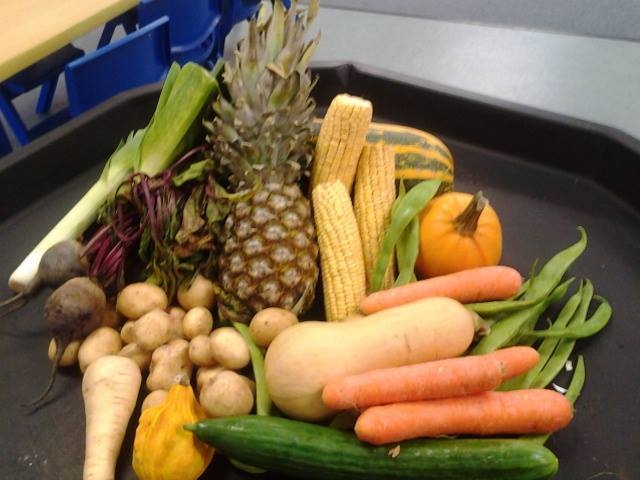 a variety fruit and vegetables